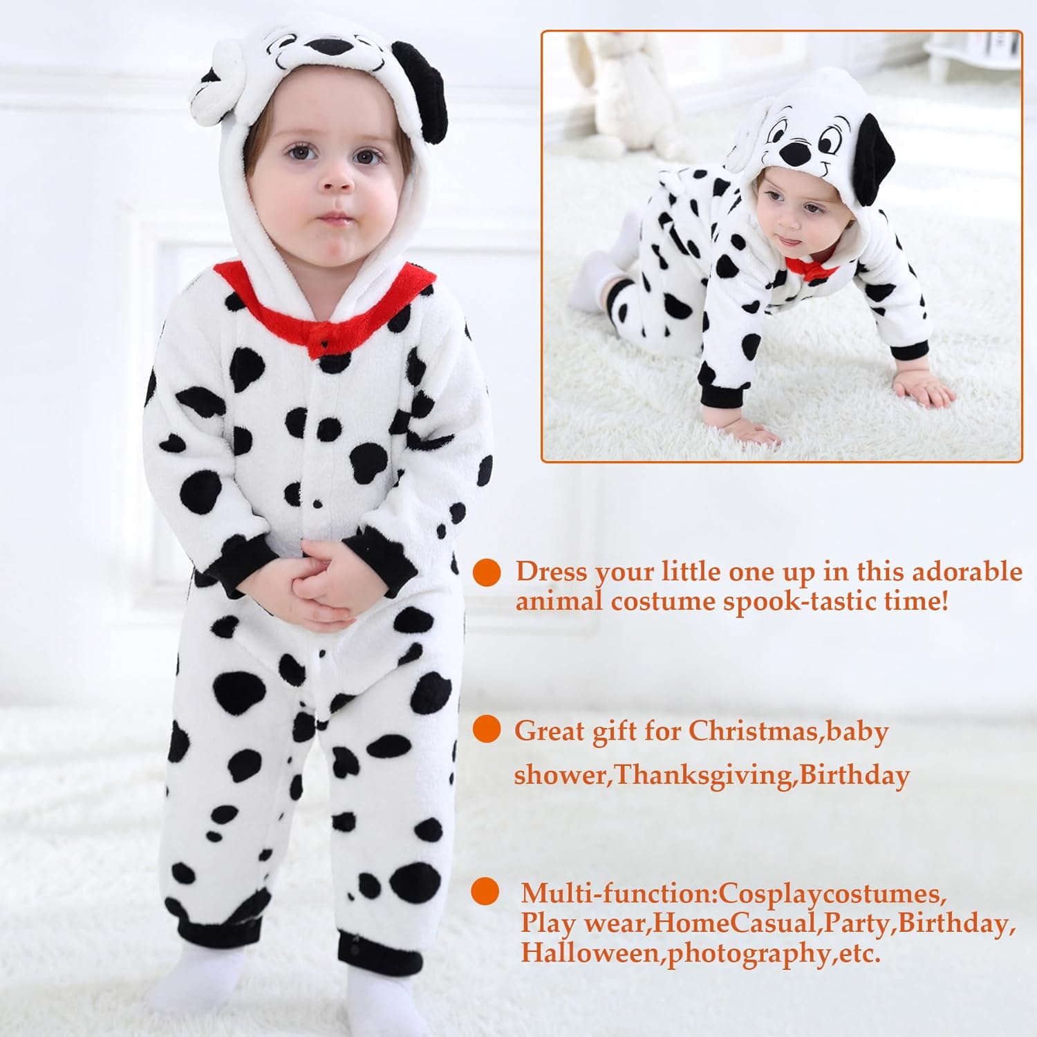 TONWHAR Winter Hooded Romper for Baby and Toddler