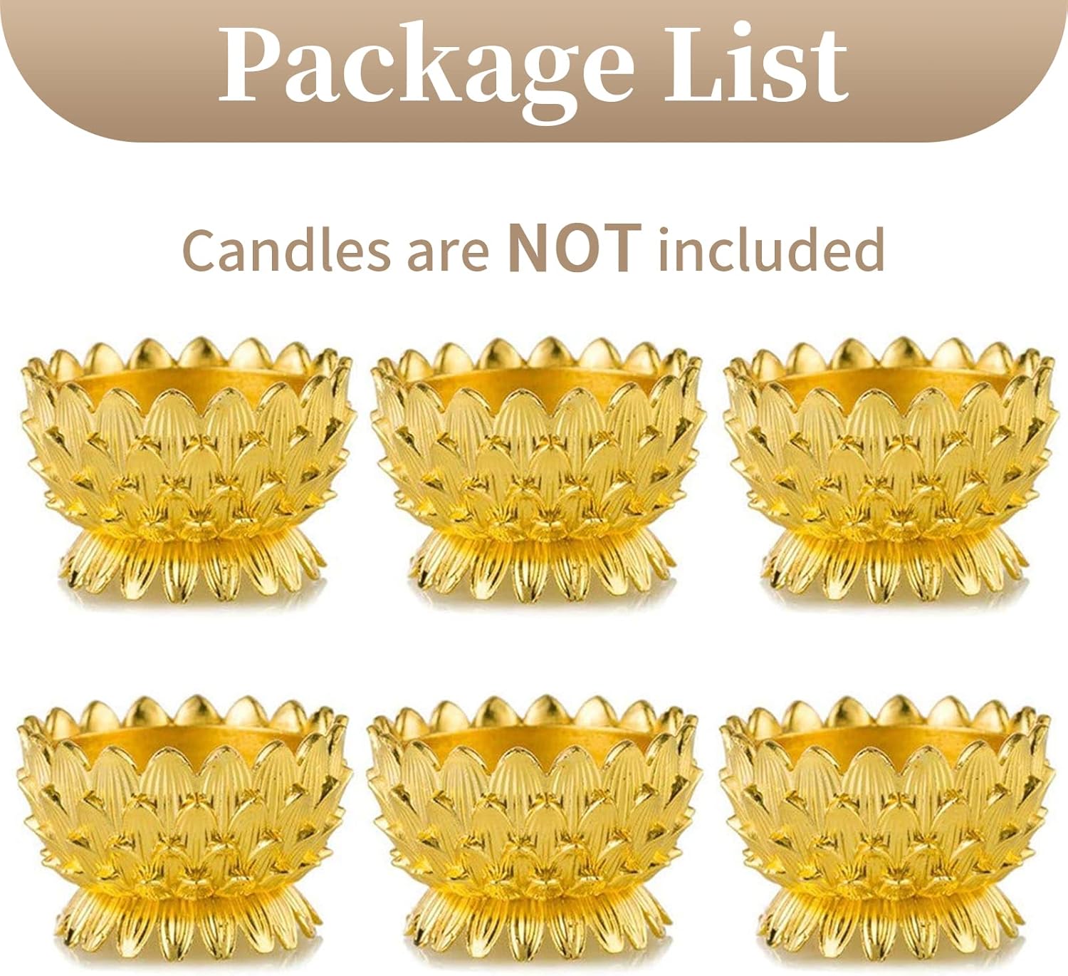 Sziqiqi 6 Pcs Lotus Ghee Lamp Holder for Altar