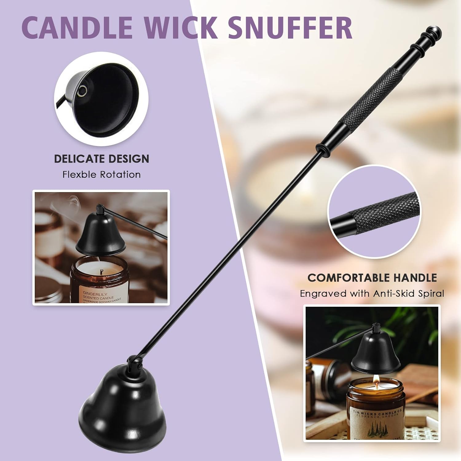 HEYLOURB 6 in 1 Candle Accessory Set with Electric Lighter