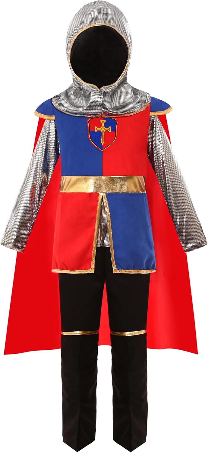 Bordazor Kids Medieval Knight Costume for Boys