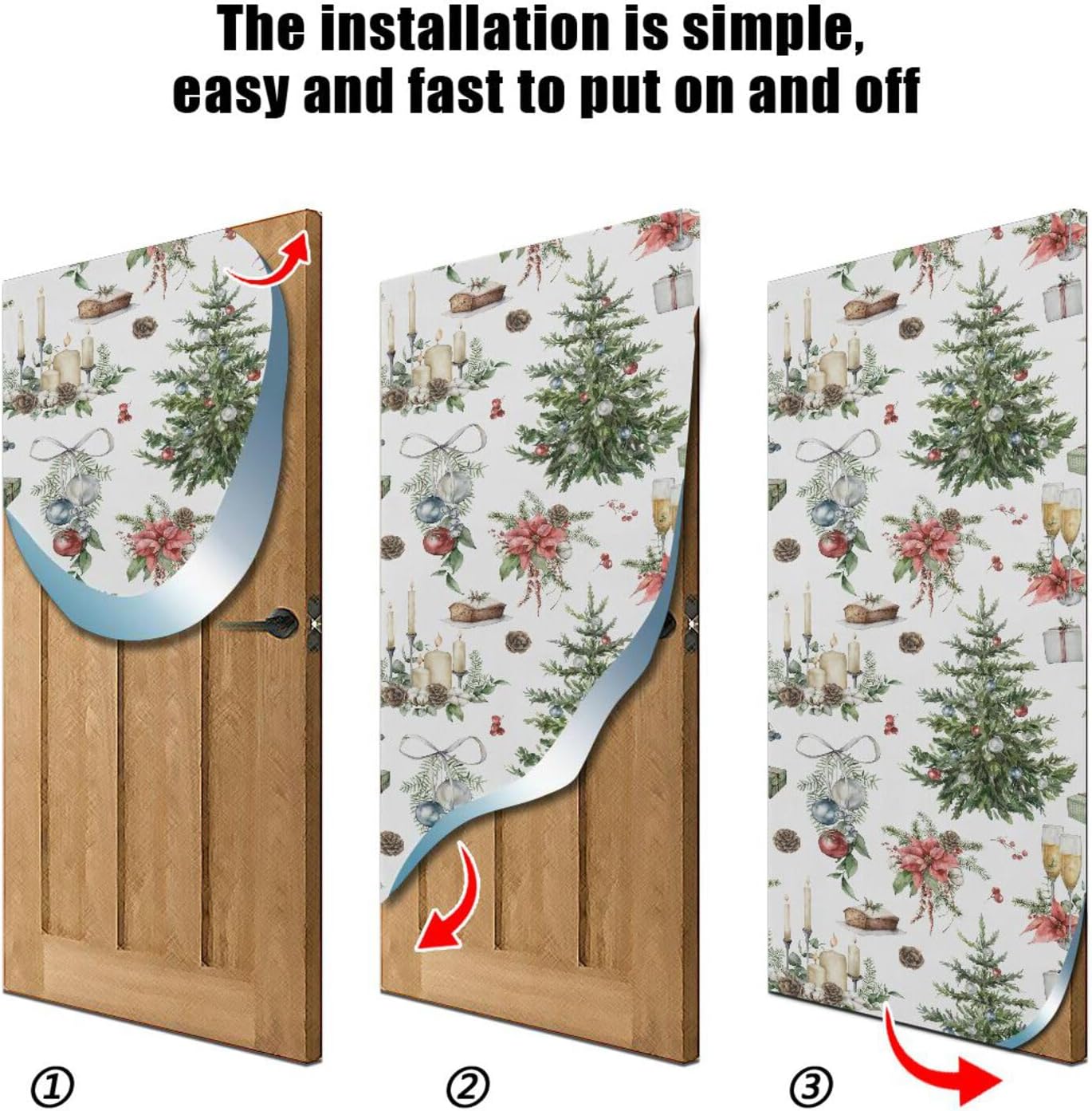 MCHIVER Christmas Tree Wine Candles Door Cover