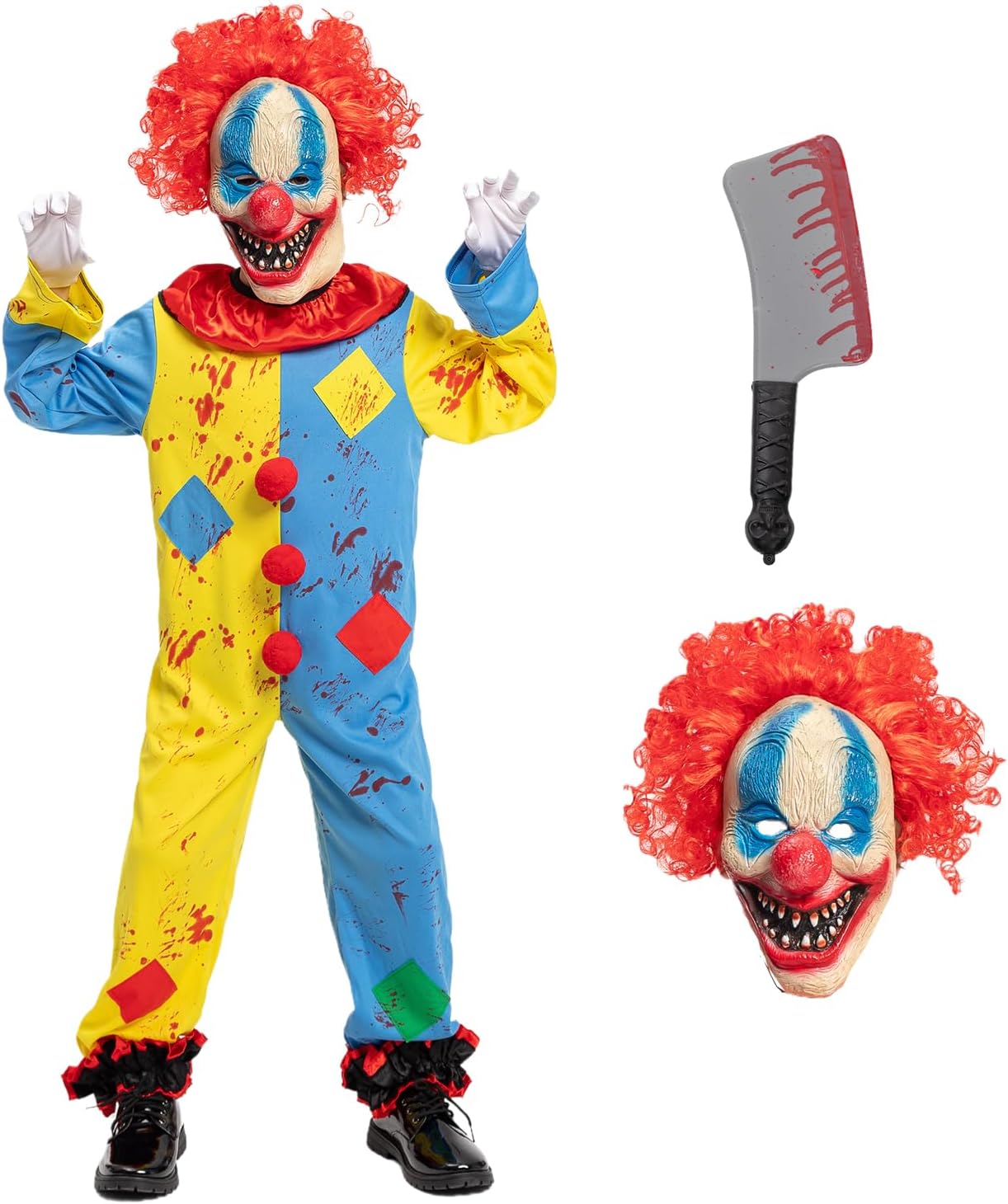 Scary Clown Costume for Kids Halloween Role Play