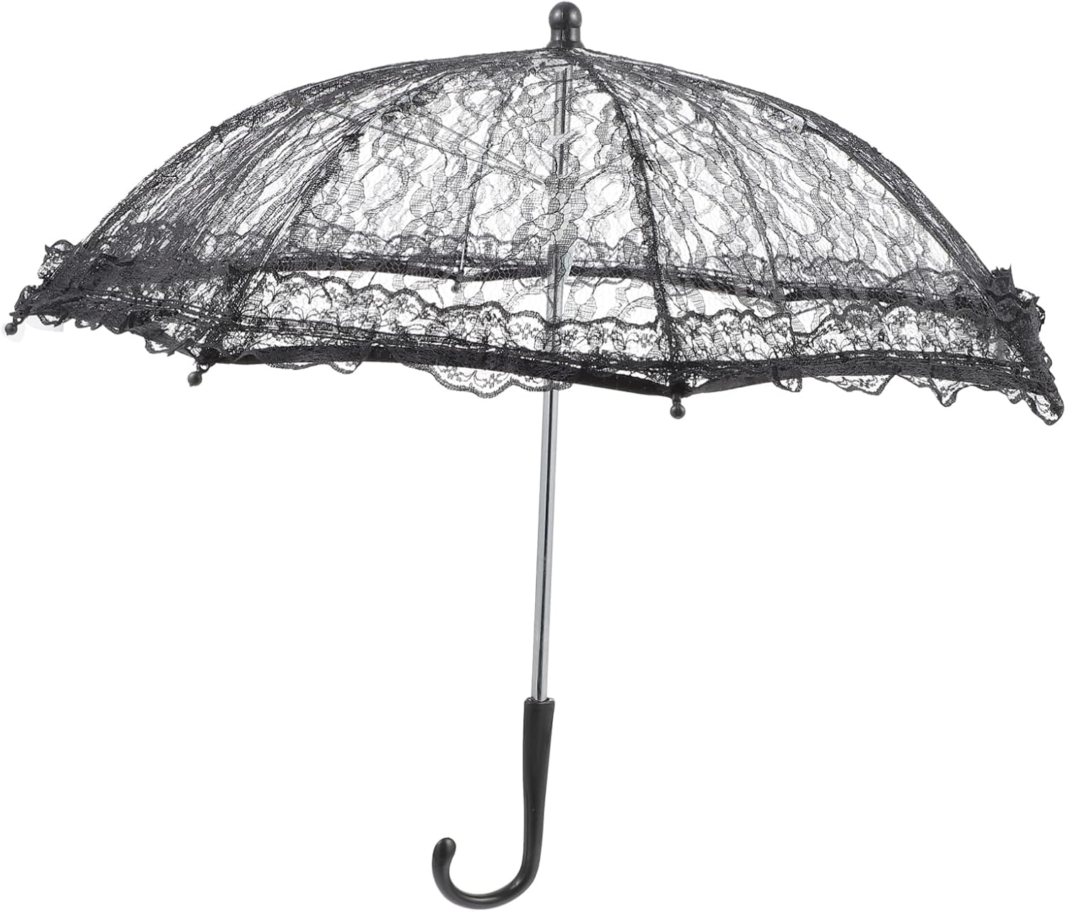 Toyvian Mini Black Lace Parasol Wedding Umbrella