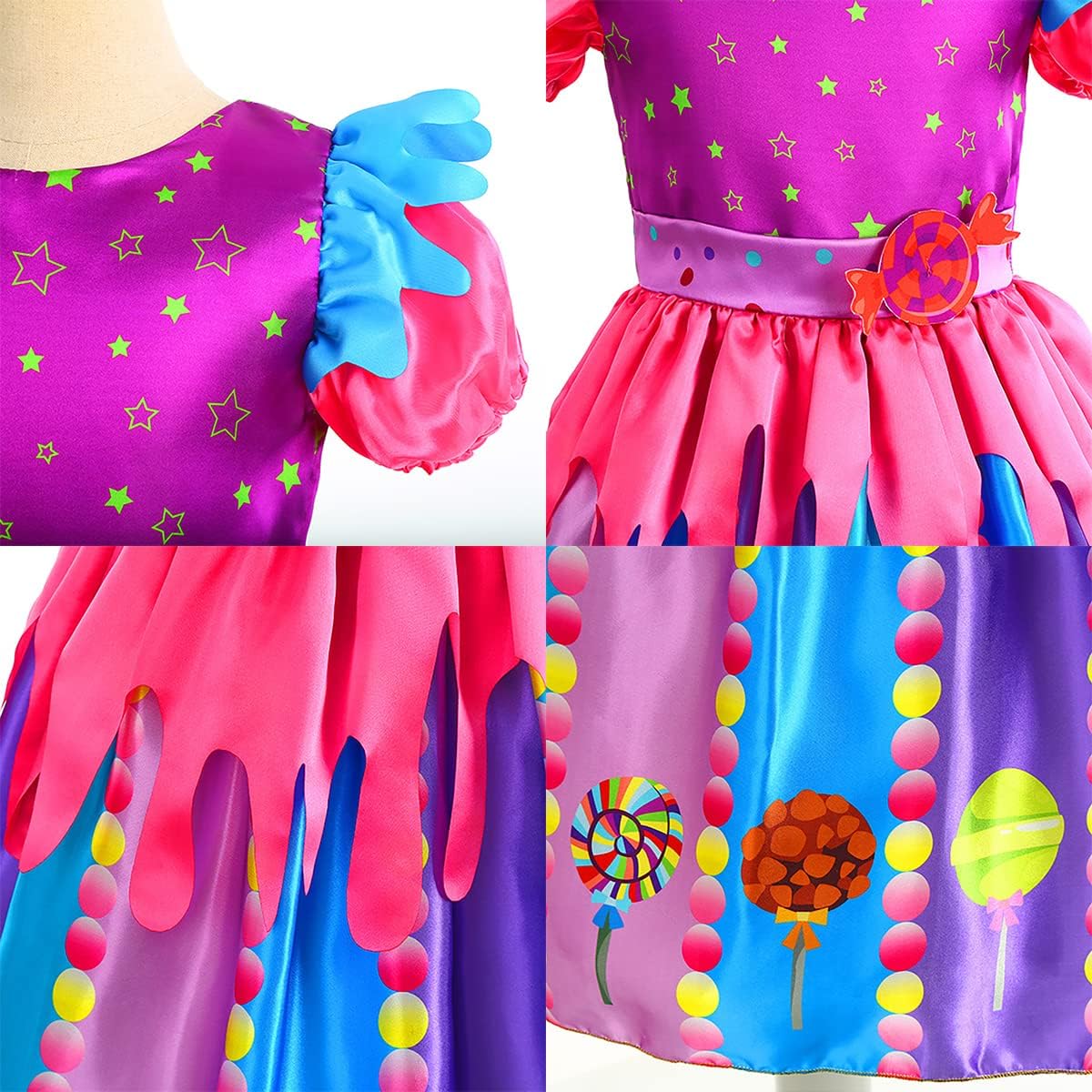 IDOPIP Rainbow Candy Tutu Dress for Girls 3-10Y 1