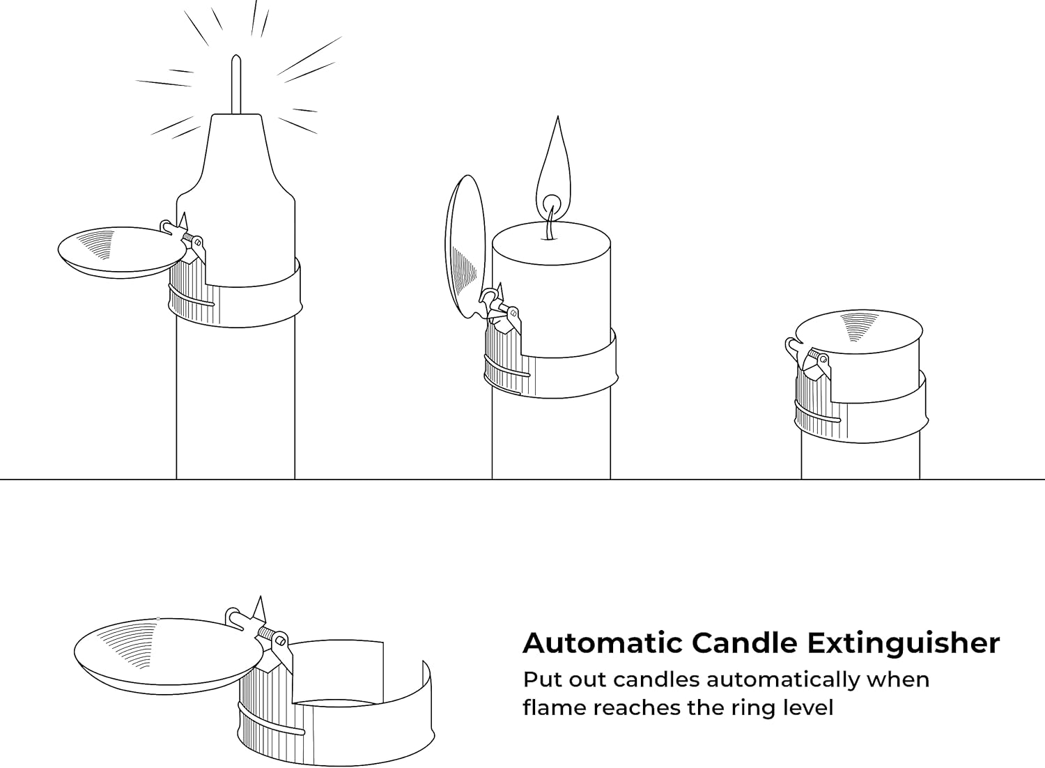 OLEEK 2Pcs Automatic Candle Snuffer Set