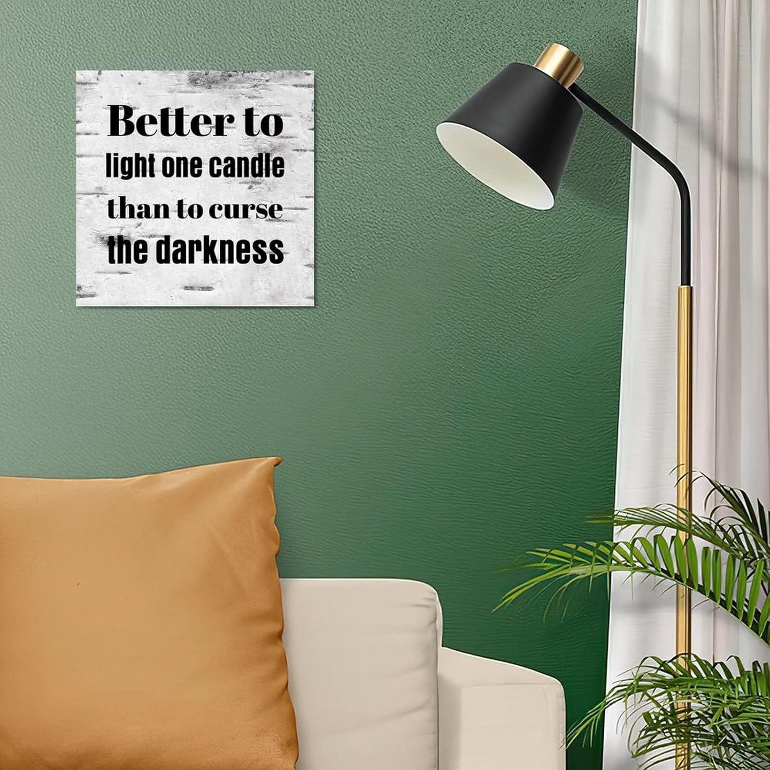 Better To Light One Candle Wooden Plaque 35x35cm
