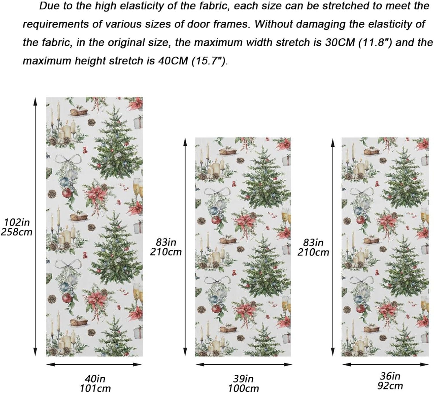MCHIVER Christmas Tree Wine Candles Door Cover