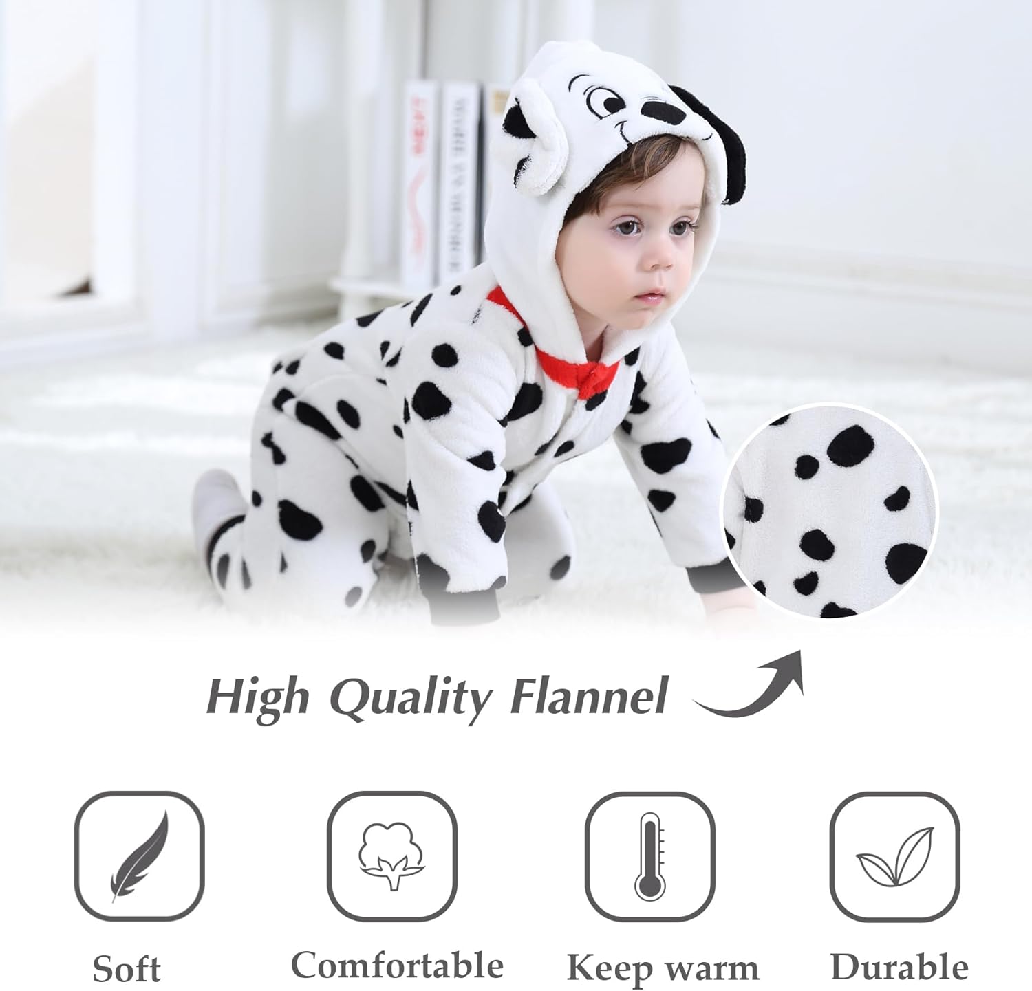 TONWHAR Winter Hooded Romper for Baby and Toddler