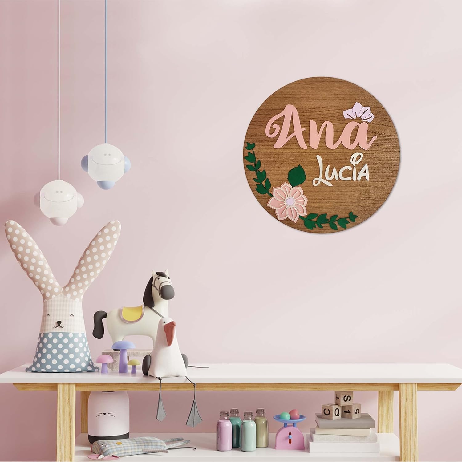 Handmade Wood Baby Name Sign 12 18 1