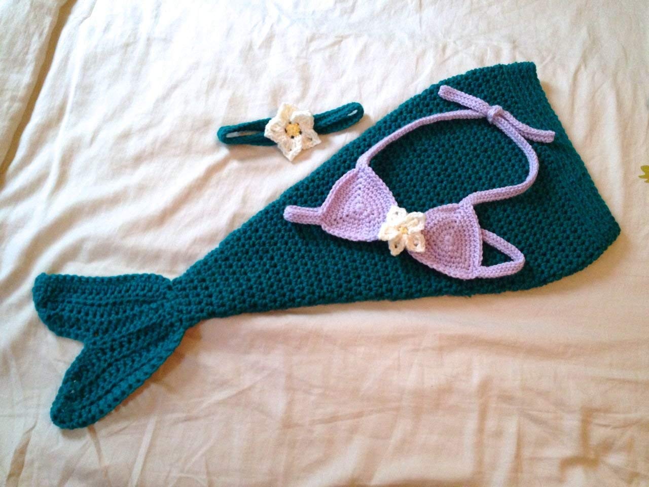 Handmade Baby Mermaid Costume for Newborn to 12 Months 1