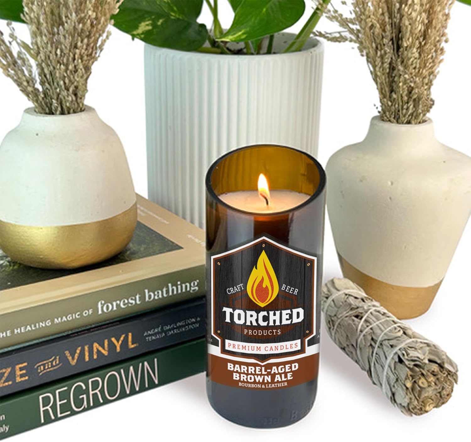 Torched Beer Scented Candles - Barrel-Aged Brown Ale 11 oz