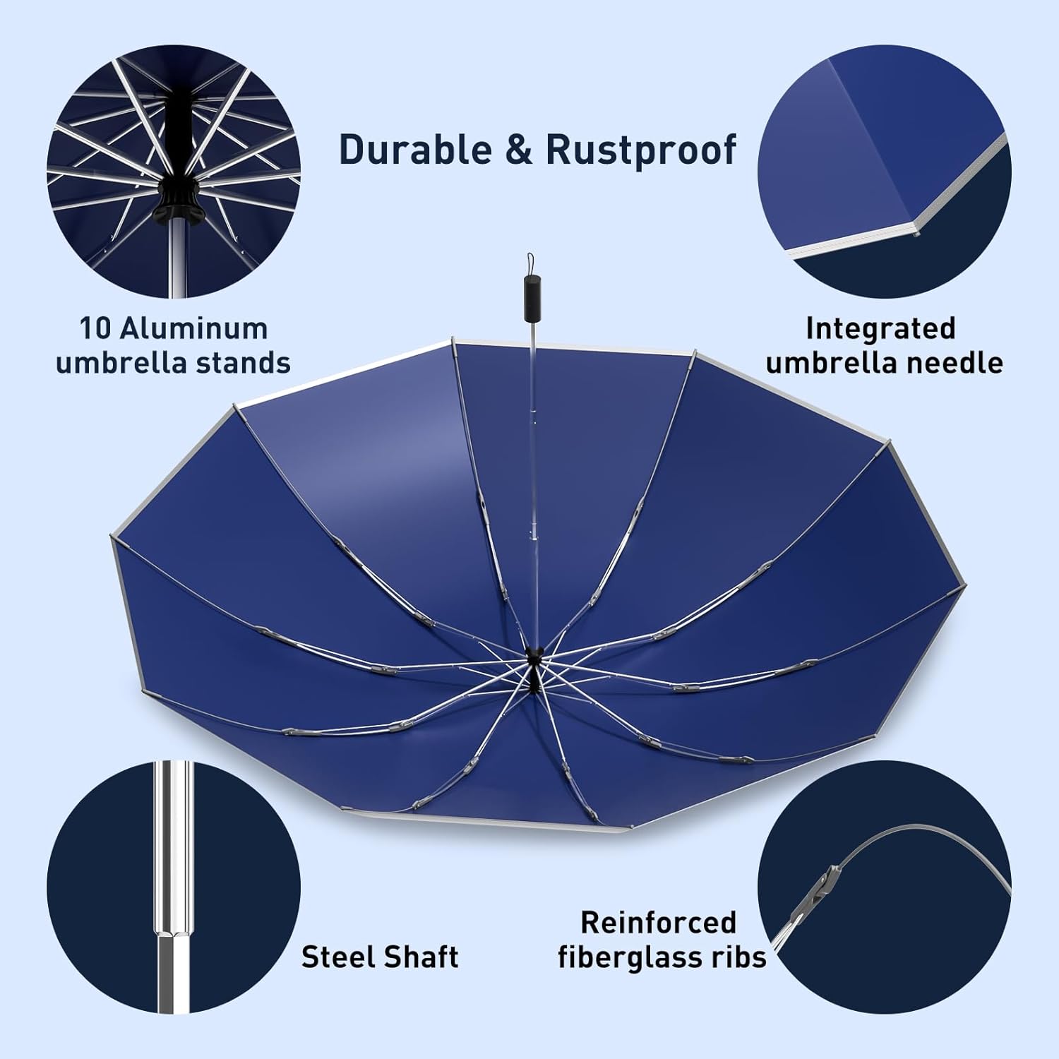 MJOFFIN 48 Inch Windproof Inverted Umbrella with Case
