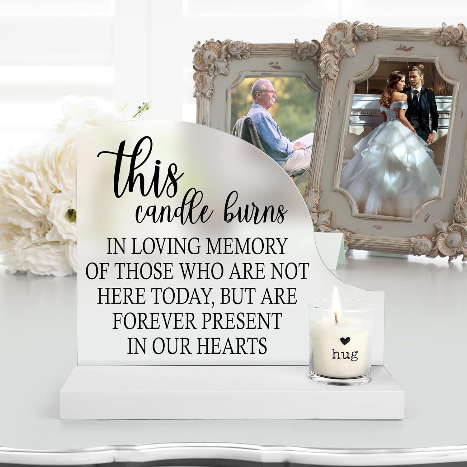 Wedding Memorial Candle with Illuminated Sign