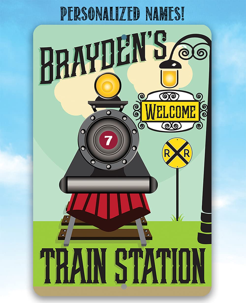 Personalized Train Station Sign - Custom Baby Shower Gift