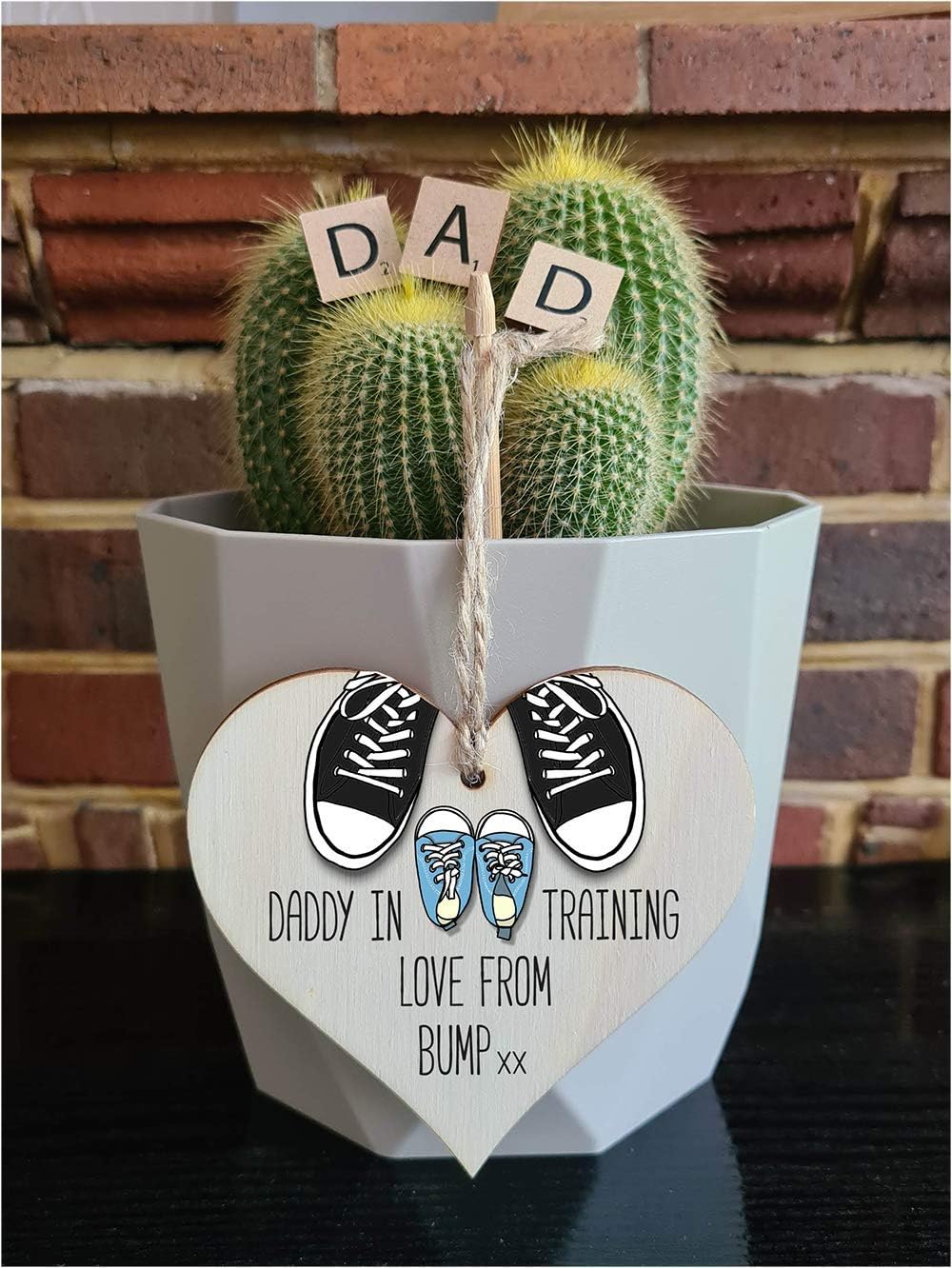 Handmade Wooden Heart Plaque for Dad to Be Gift