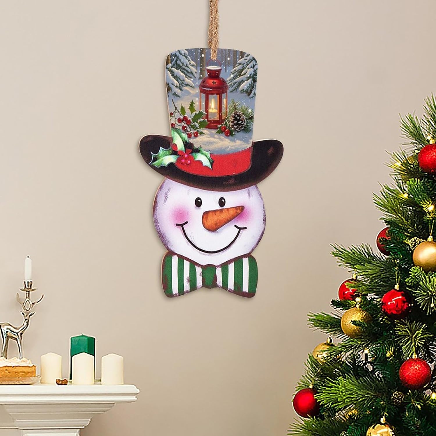 Snowman Wooden Christmas Sign Holiday Decor