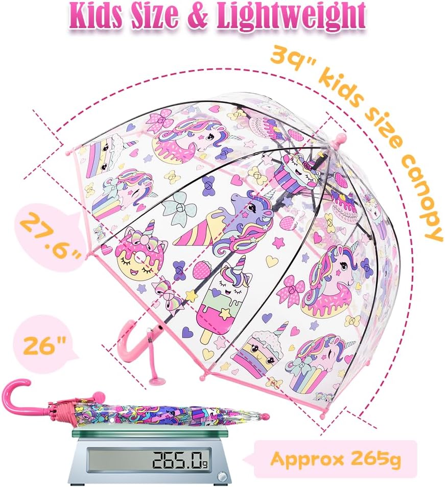 LLanxiry Clear Bubble Umbrella for Kids