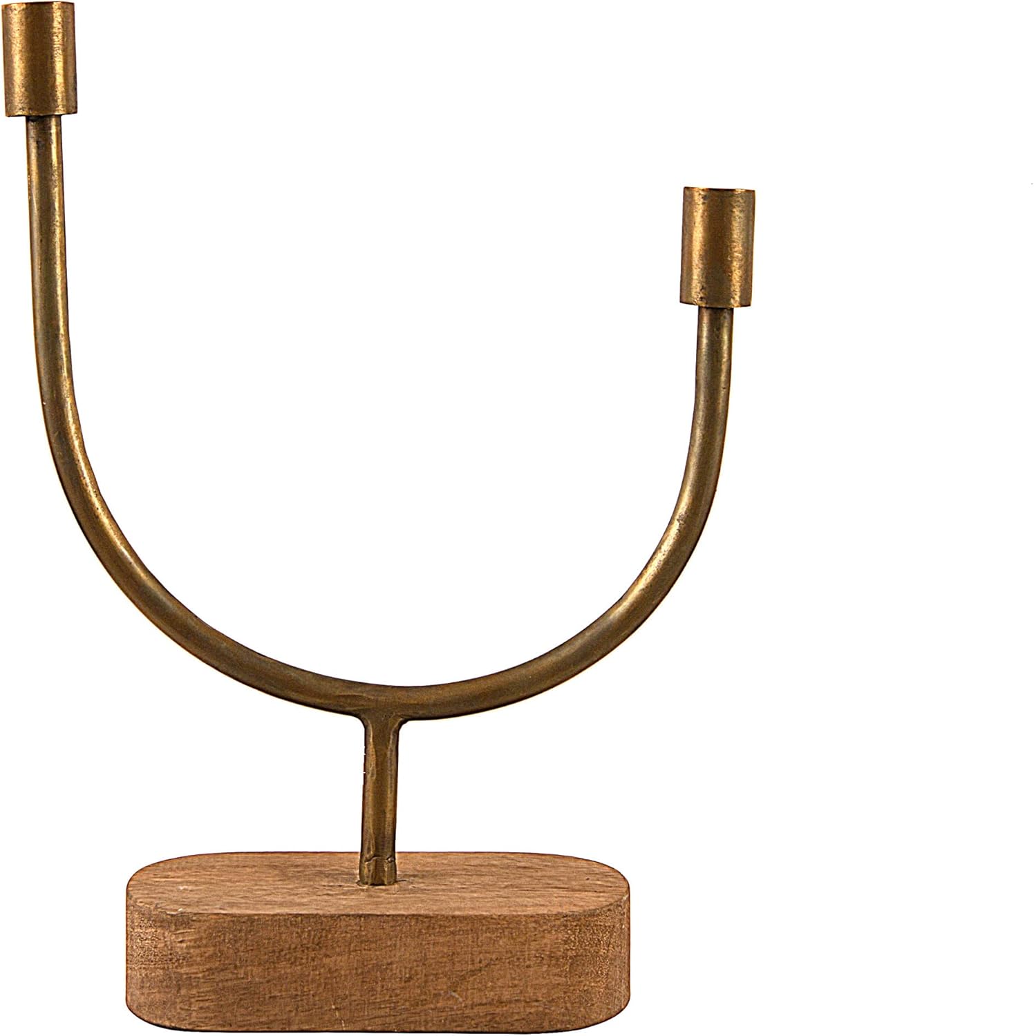Main Mesa Asymmetrical Wood and Metal Candle Holder