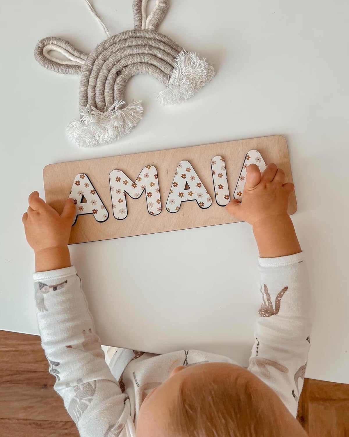 Pabawa Personalized Name Wood Puzzle Baby Gift 1