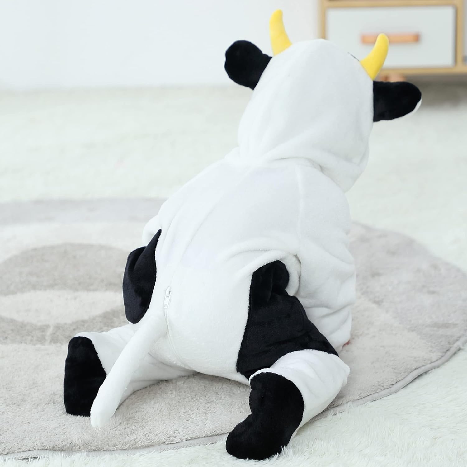 TONWHAR Animal Hooded Flannel Romper for Baby