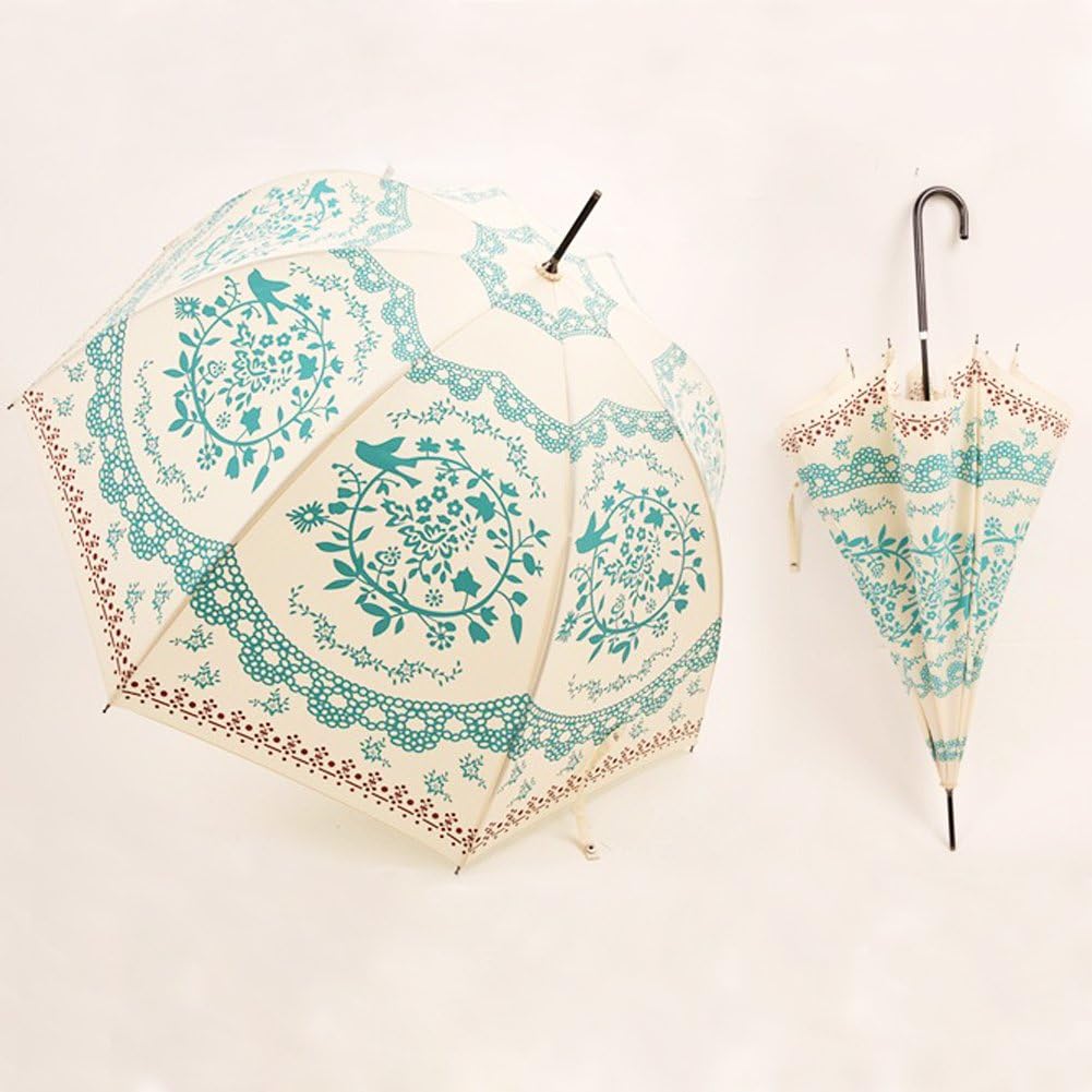 Kung Fu Smith Bubble Windproof Umbrella with Flower Totem Print