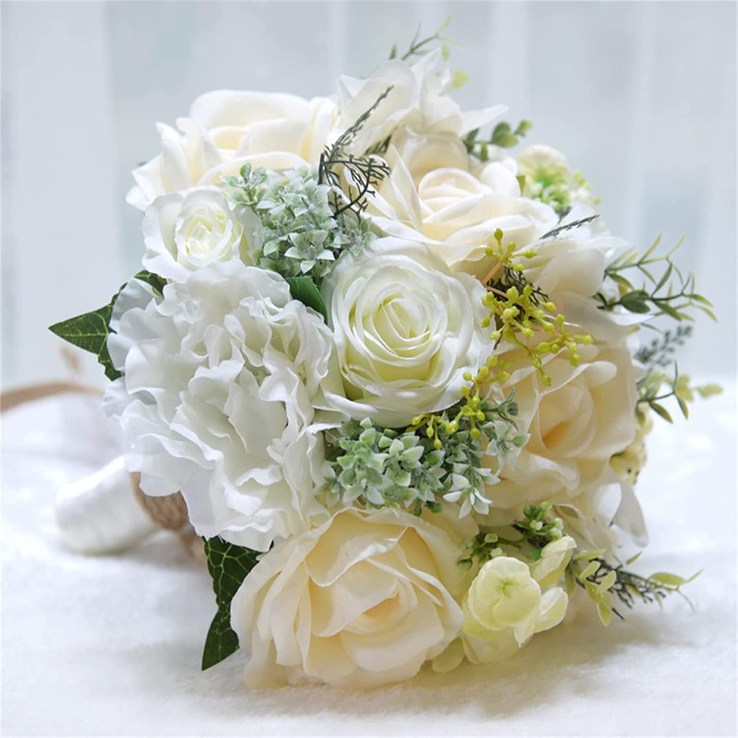 NDRFAWY Artificial Flower Bouquet for Bride