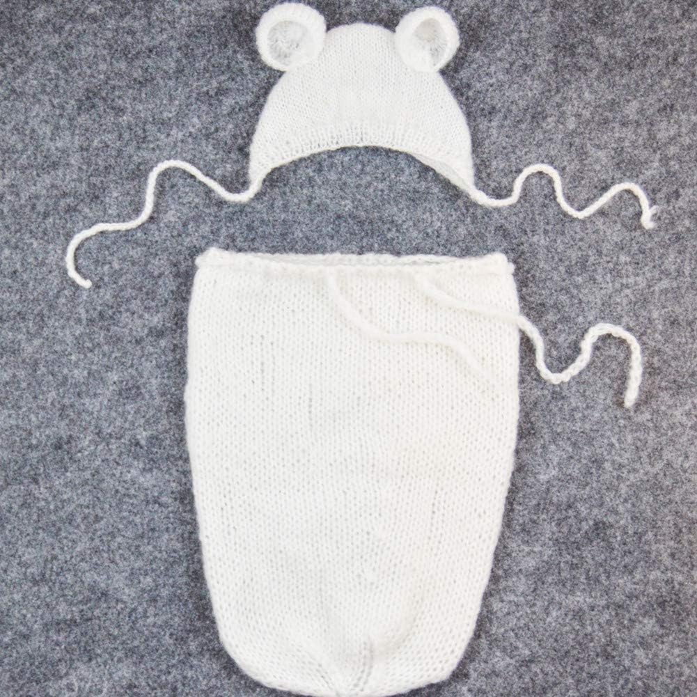 Vemonllas Baby Photography Props Mohair Bonnet Sleeping Bag