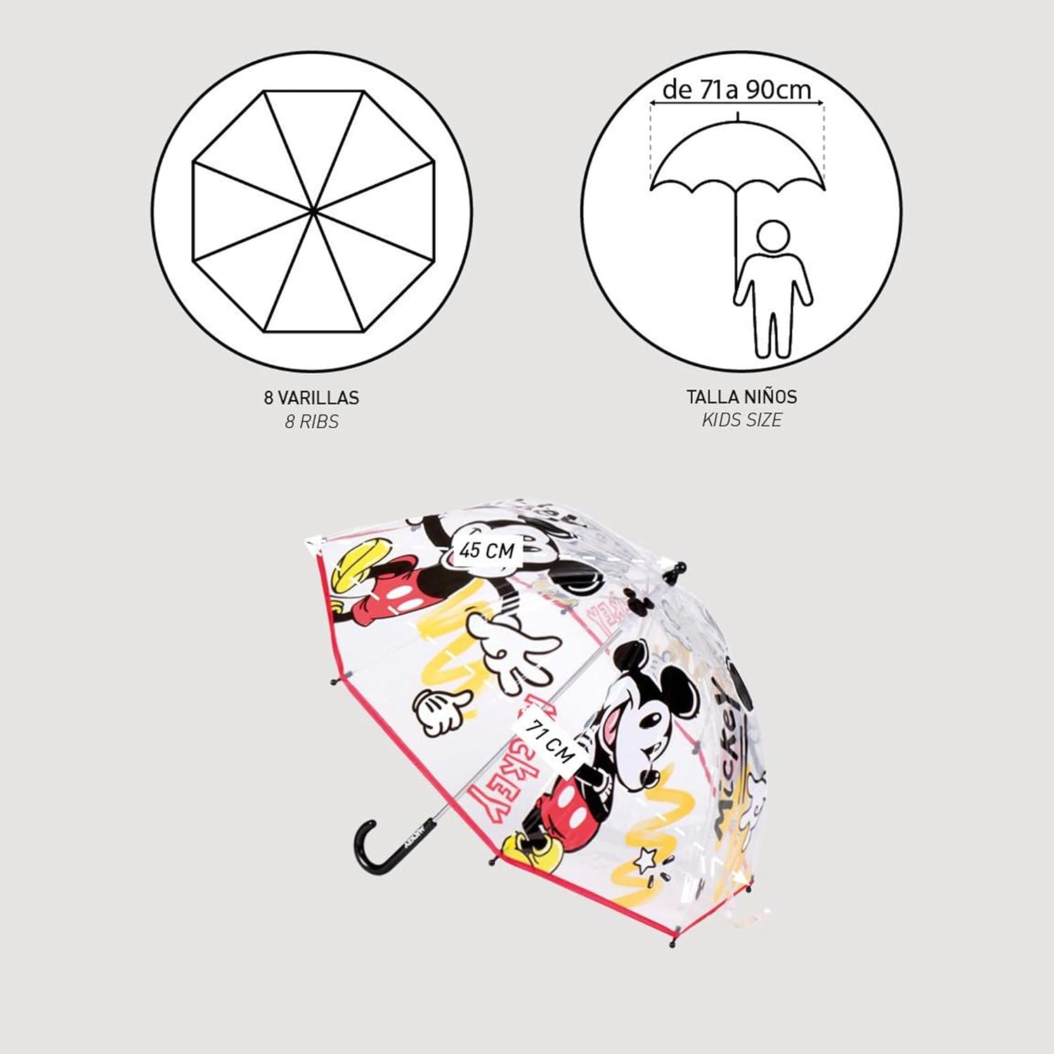 Mickey Mouse Bubble Umbrella - Fun Durable
