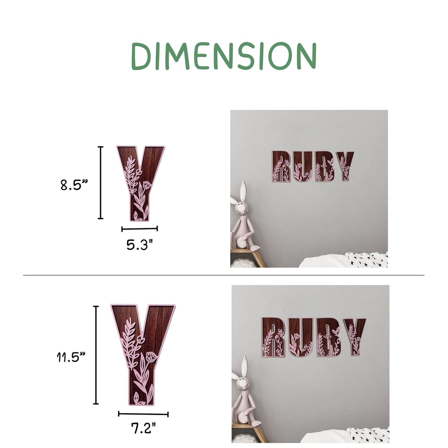 Personalized Wooden Name Sign for Baby Room Decor 1