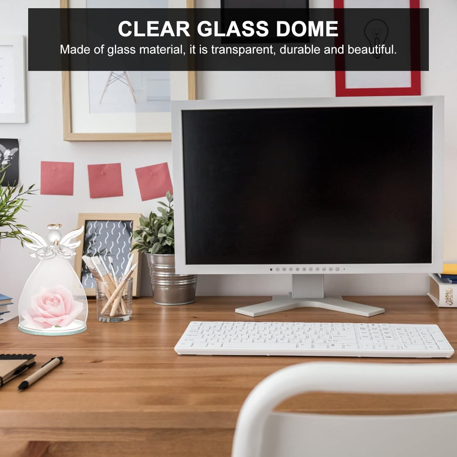 BESTOYARD 5x3 Clear Glass Cloche Bell Jar Display Case