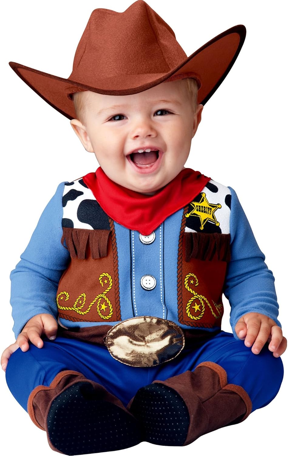 InCharacter Baby Boy Wee Wrangler Cowboy Costume Tan Blue M 12-18mos