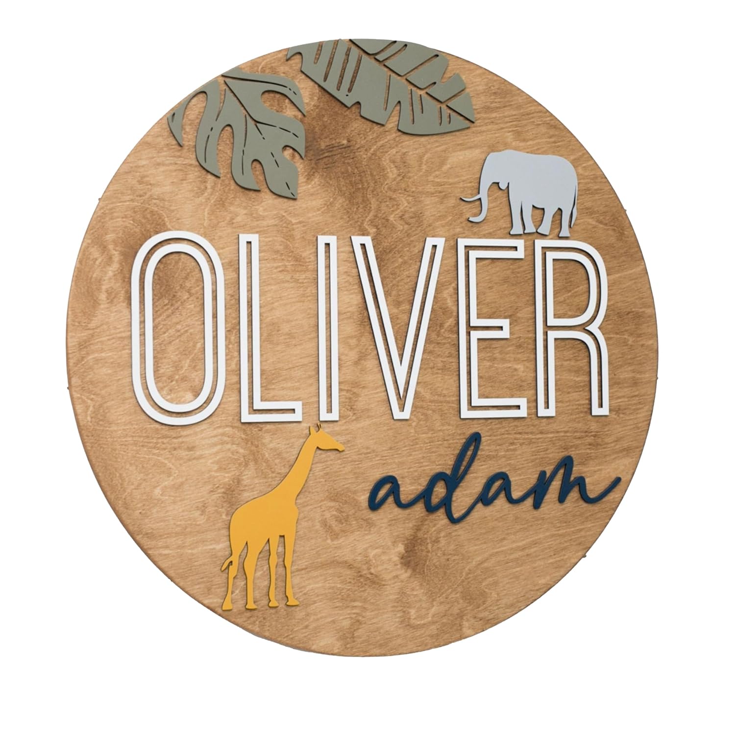 Boho Round Name Sign for Nursery and Kids Room