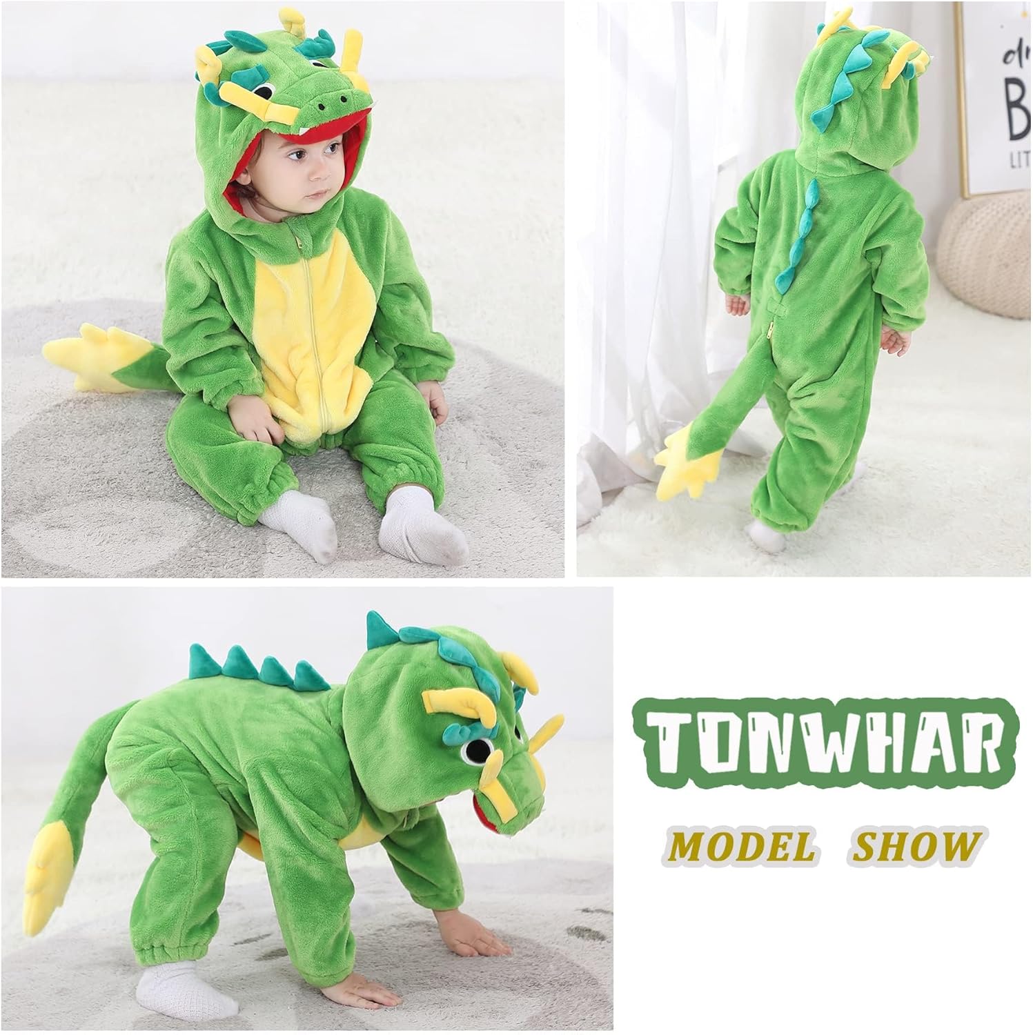 TONWHAR Baby Animal Costume Hooded Romper Jumpsuit