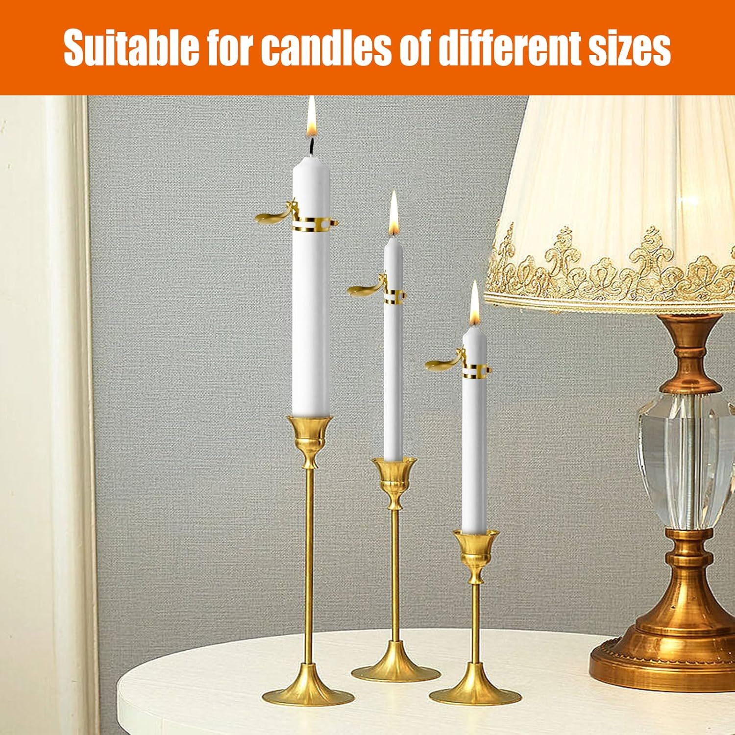 Aepiraza 12Pcs Automatic Candle Snuffer Kit with Gold Heart Design
