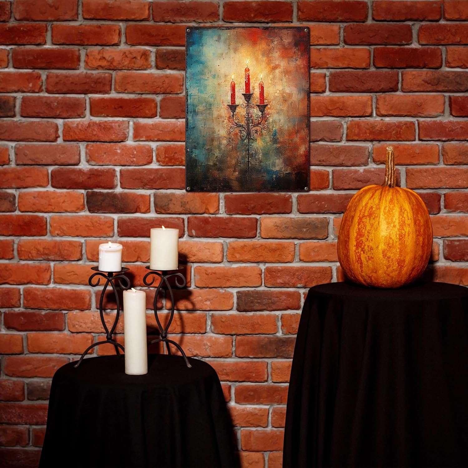 Gothic Candles Halloween Metal Sign 118x157 Inches 1