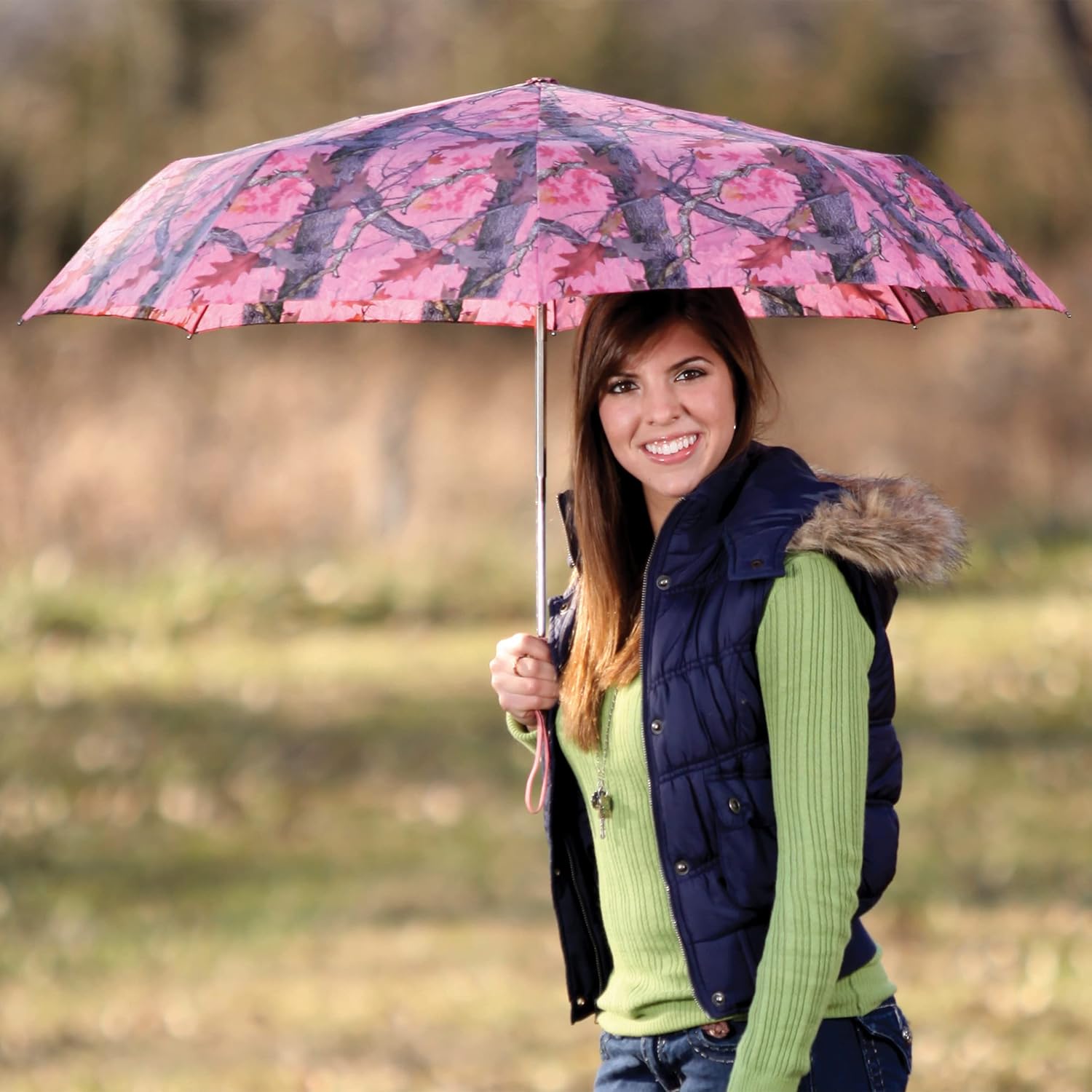 Rivers Edge Products Automatic Windproof Umbrella - Fall Transition Camouflage