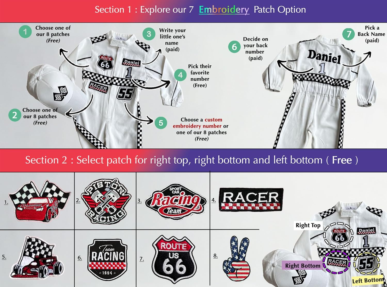 Handmade Race Car Driver Costume for Toddlers - 2T 1