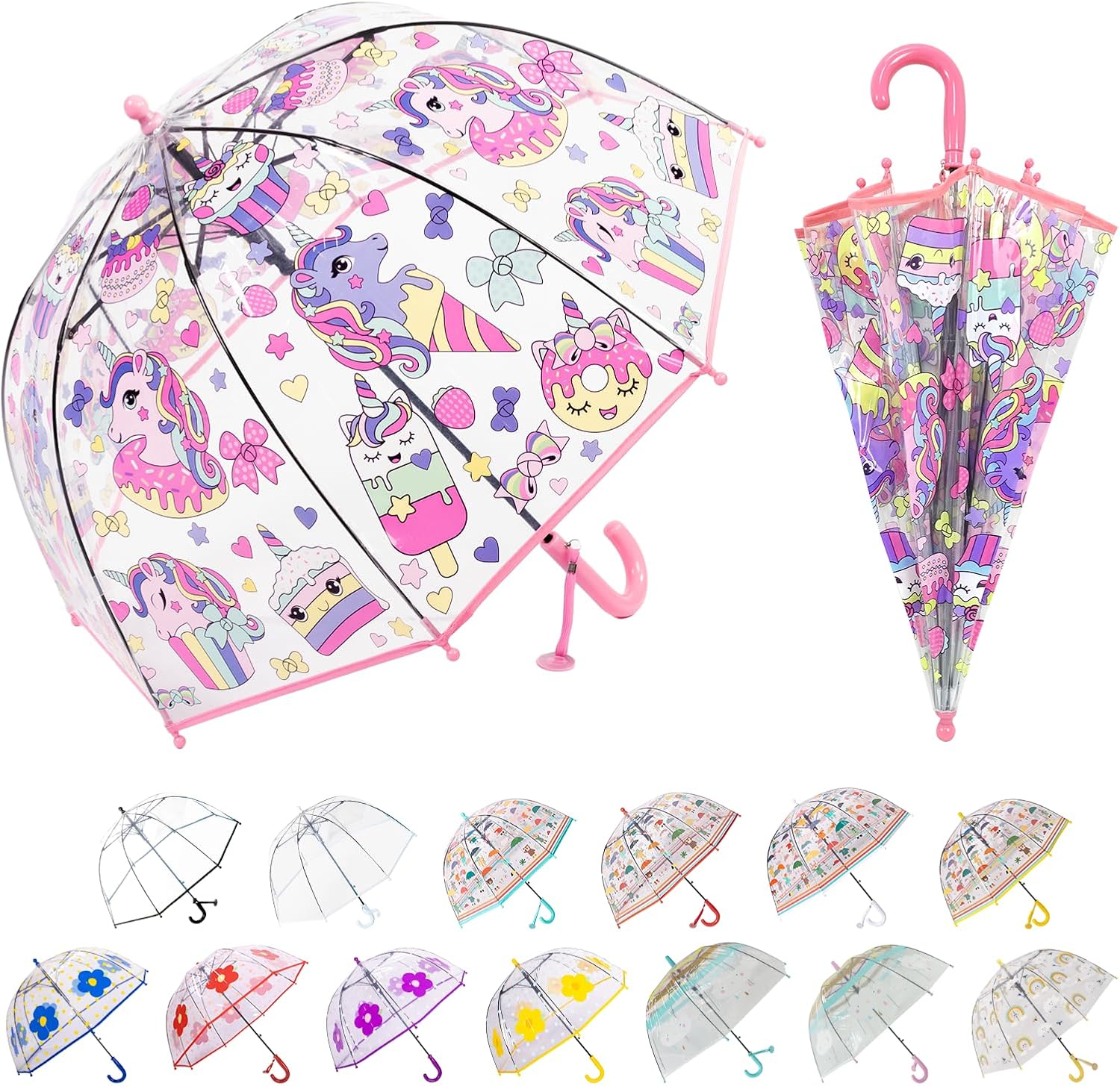 LLanxiry Clear Bubble Umbrella for Kids