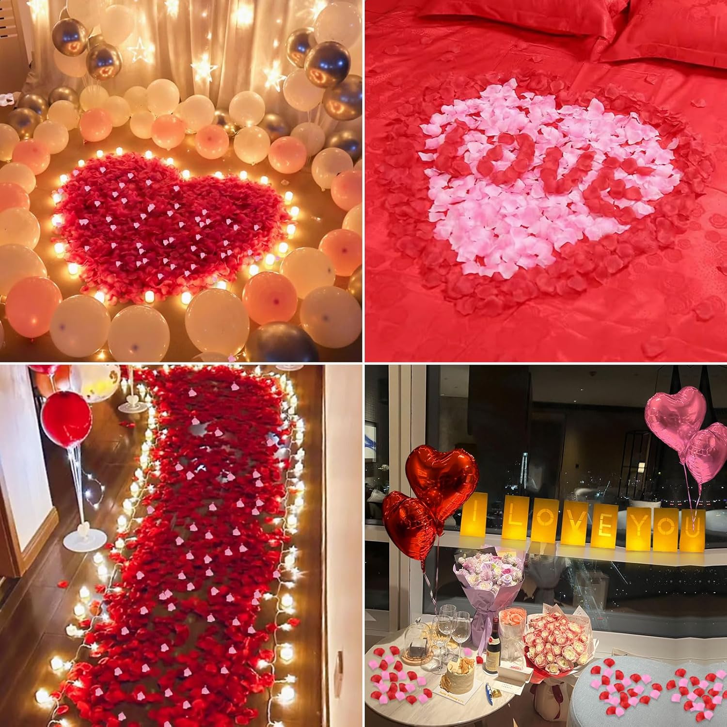 I Love You Lighted Letters Sign with Luminary Paper Bags