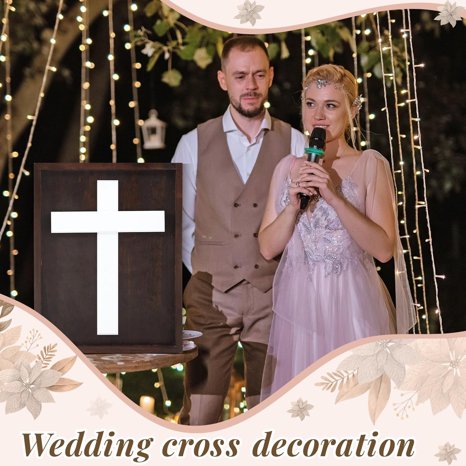 18x14 Inch Rustic Wooden Cross Wedding Gift