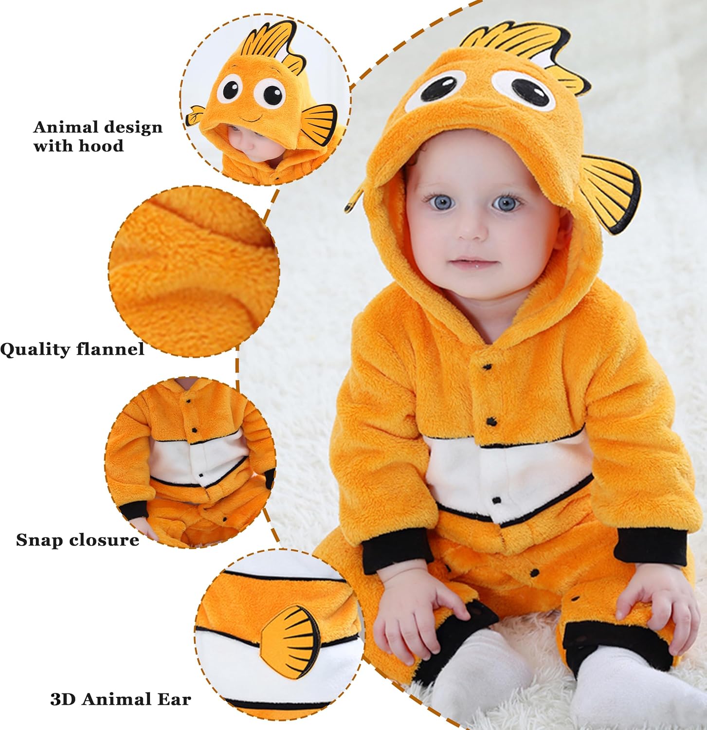 TONWHAR Baby Animal Costume Romper for Kids