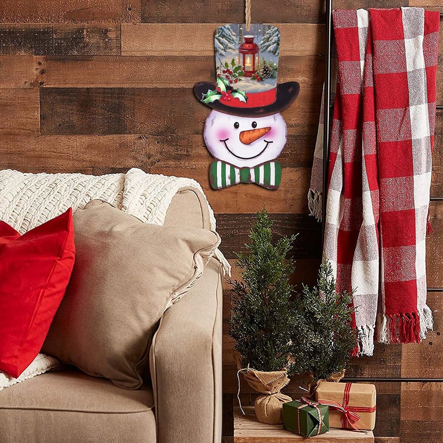 Snowman Wooden Christmas Sign Holiday Decor