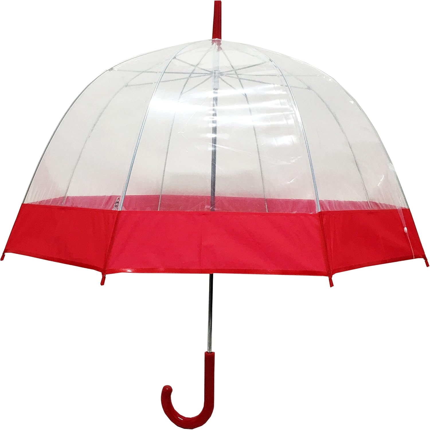 Elite America Red Trim Clear Bubble Umbrella - Stick Umbrella