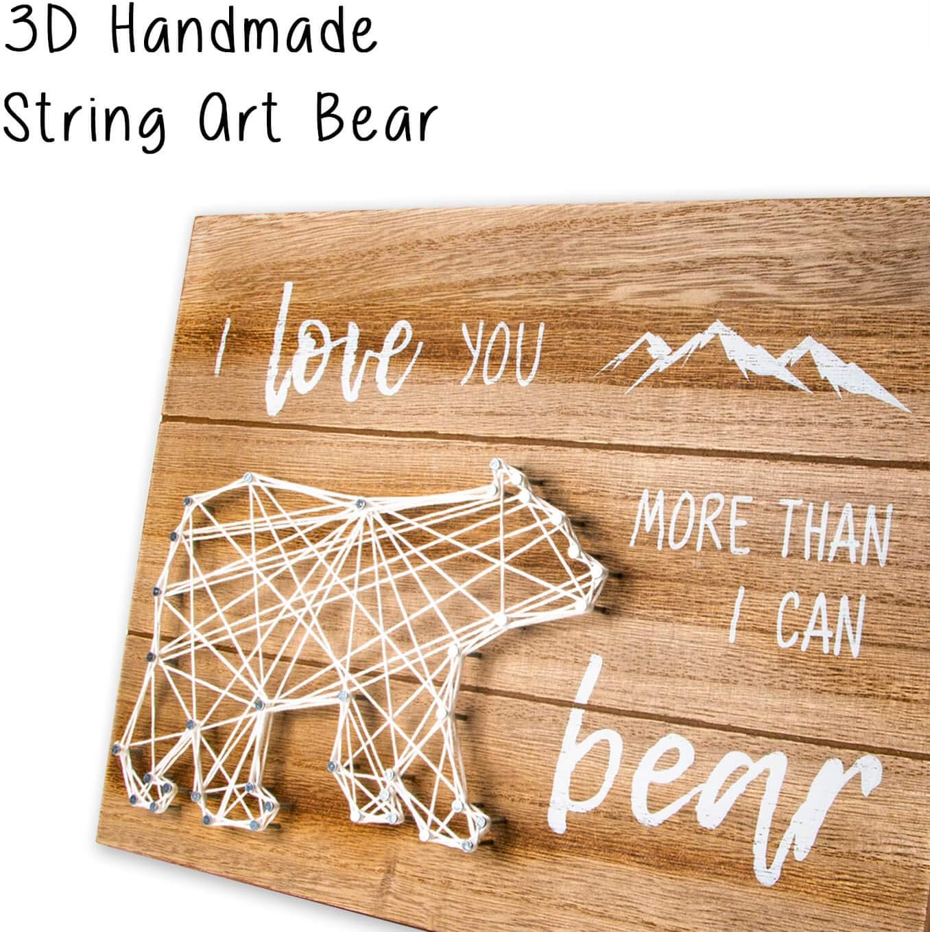 VILIGHT Woodland Bear Wall Art for Baby Room