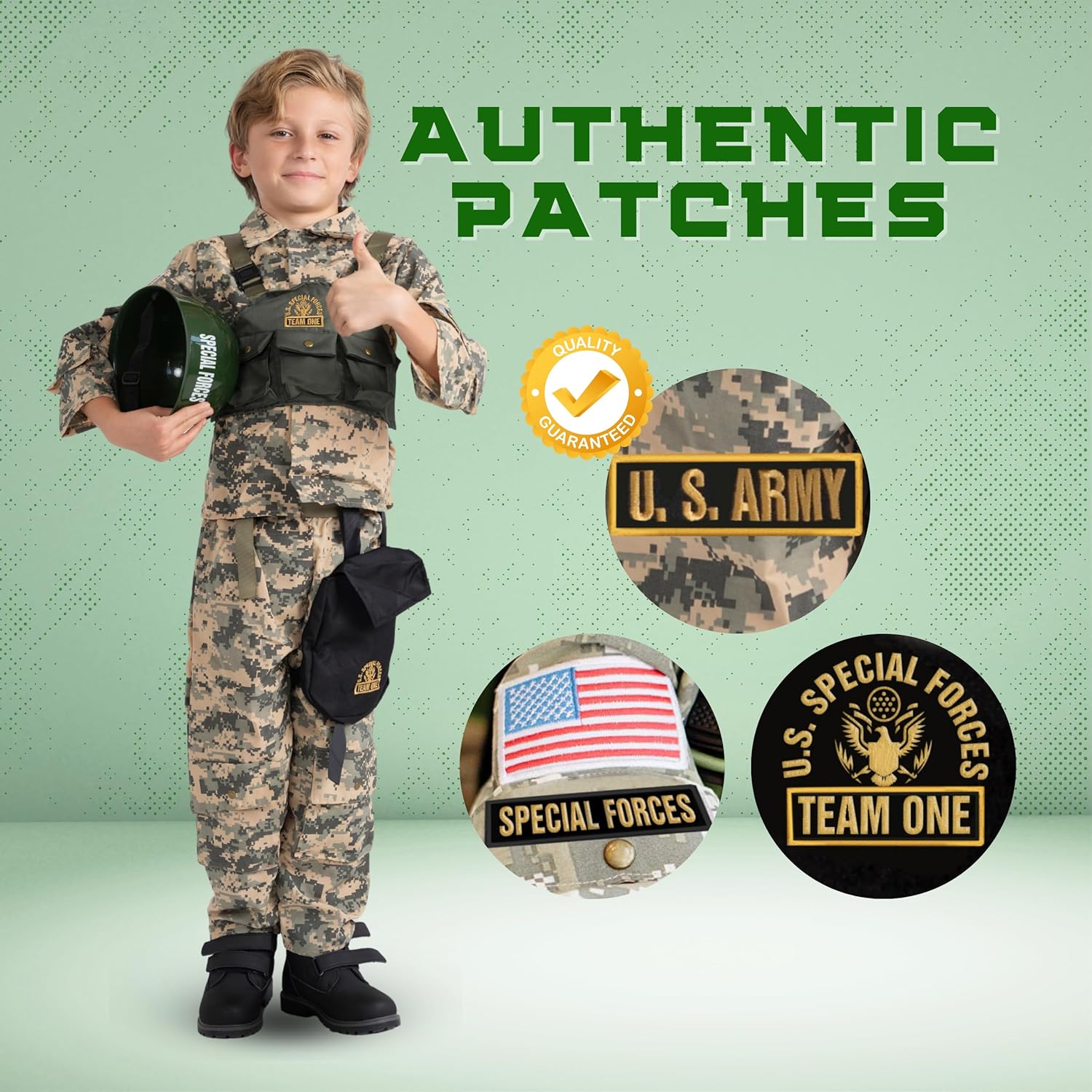Dress Up America Army Costume for Boys Military Special Forces Set