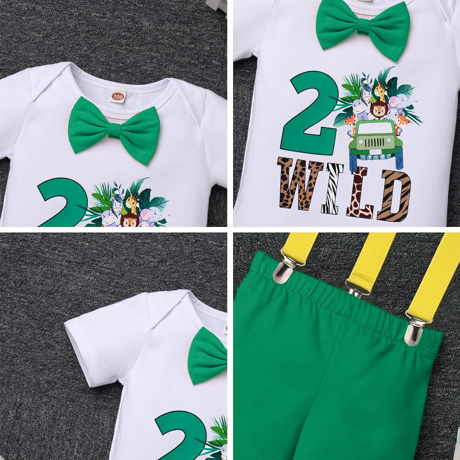 ODASDO Baby Boy 1st Birthday Safari Outfit Set