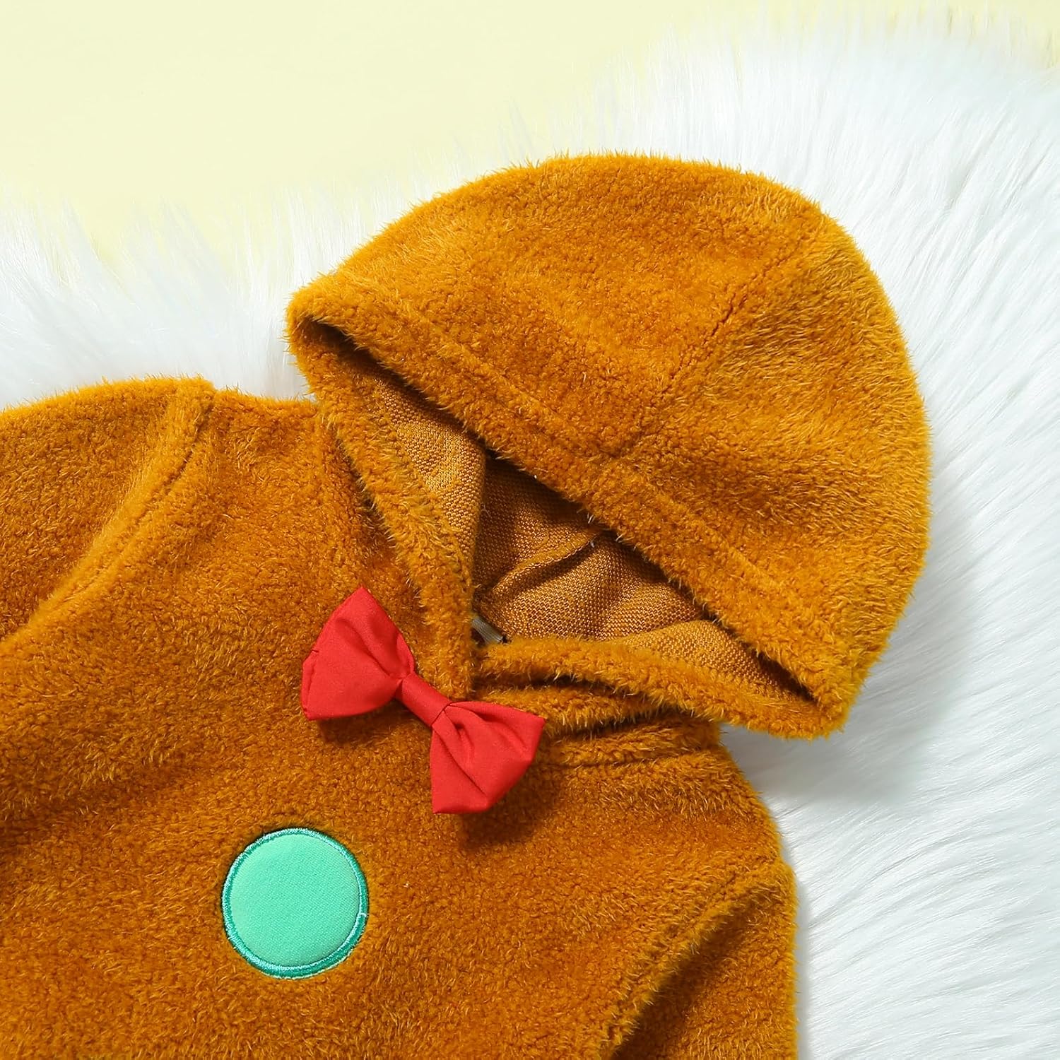 RWYBEIW Christmas Gingerbread Man Baby Costume Hooded Romper
