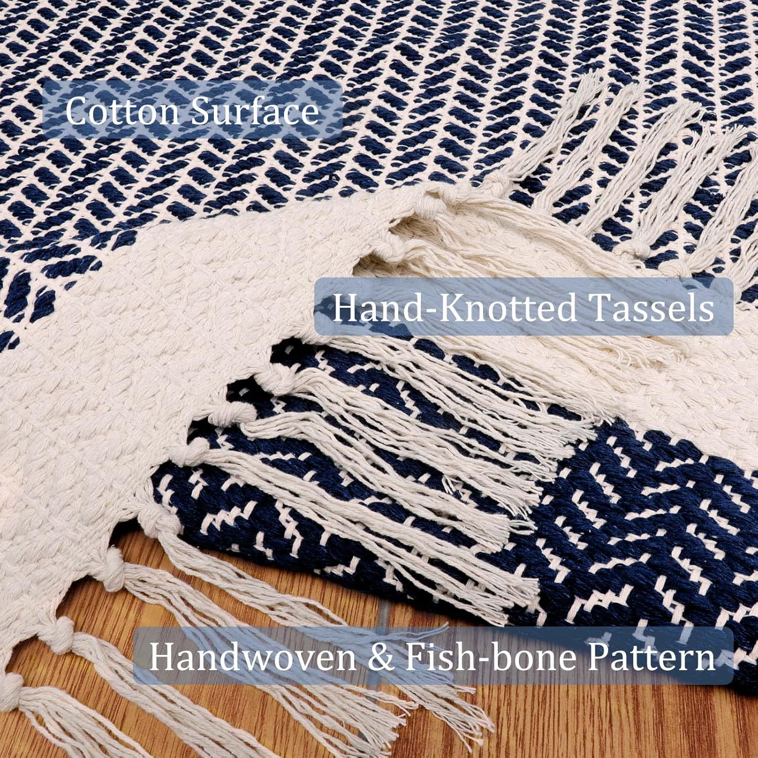 Lahome Boho Bathroom Rug with Tassels