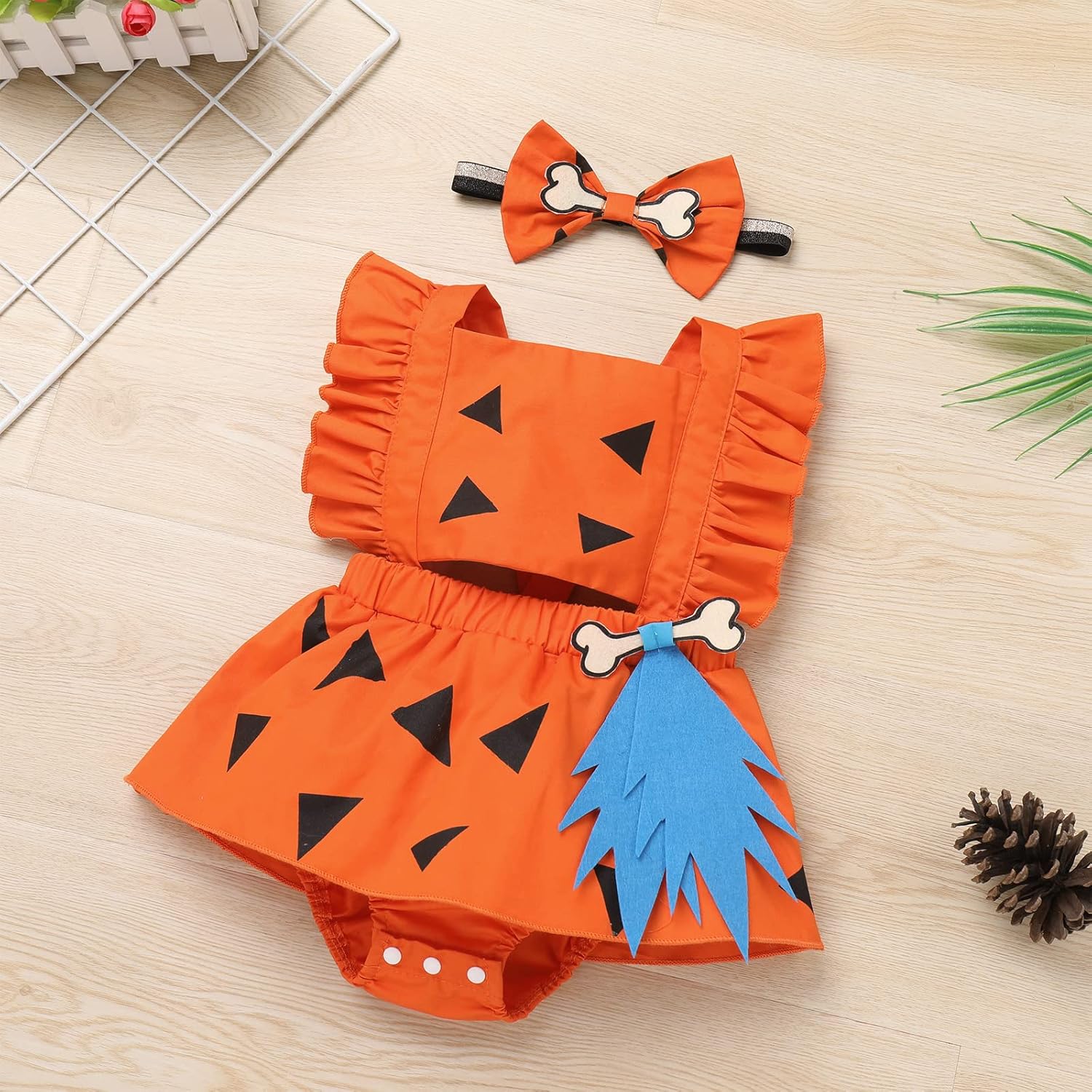 IBTOM CASTLE Caveman Costume Girl 1st 2nd Birthday Outfit