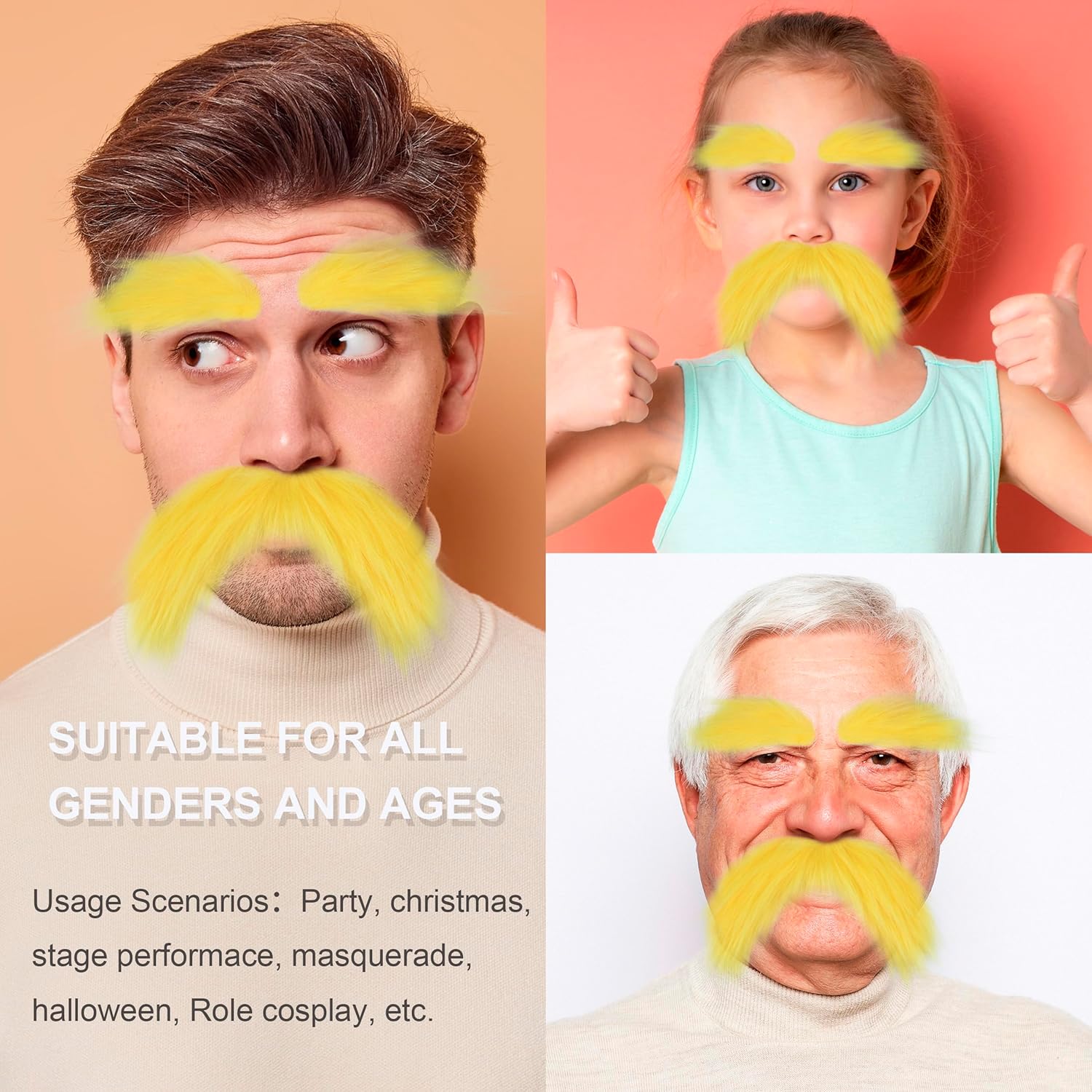 Yan Dream Fake Mustache and Eyebrows Set